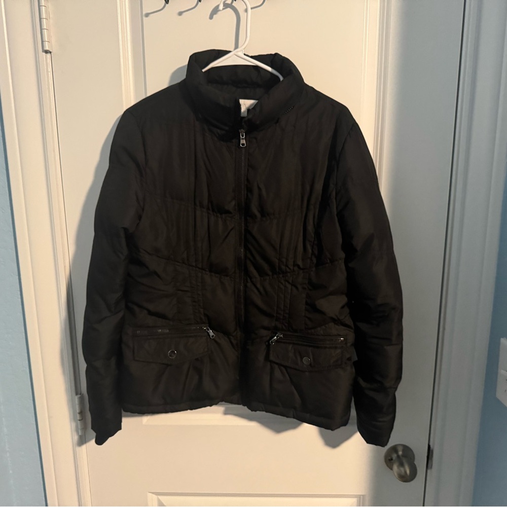 New York & Company Black Puffer Jacket Size Large